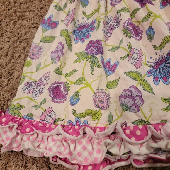 Matilda Jane Girls Pink Brilliant Dream Dot Dot Dot Pink Floral Dress, size 6 - Picture 5 of 7